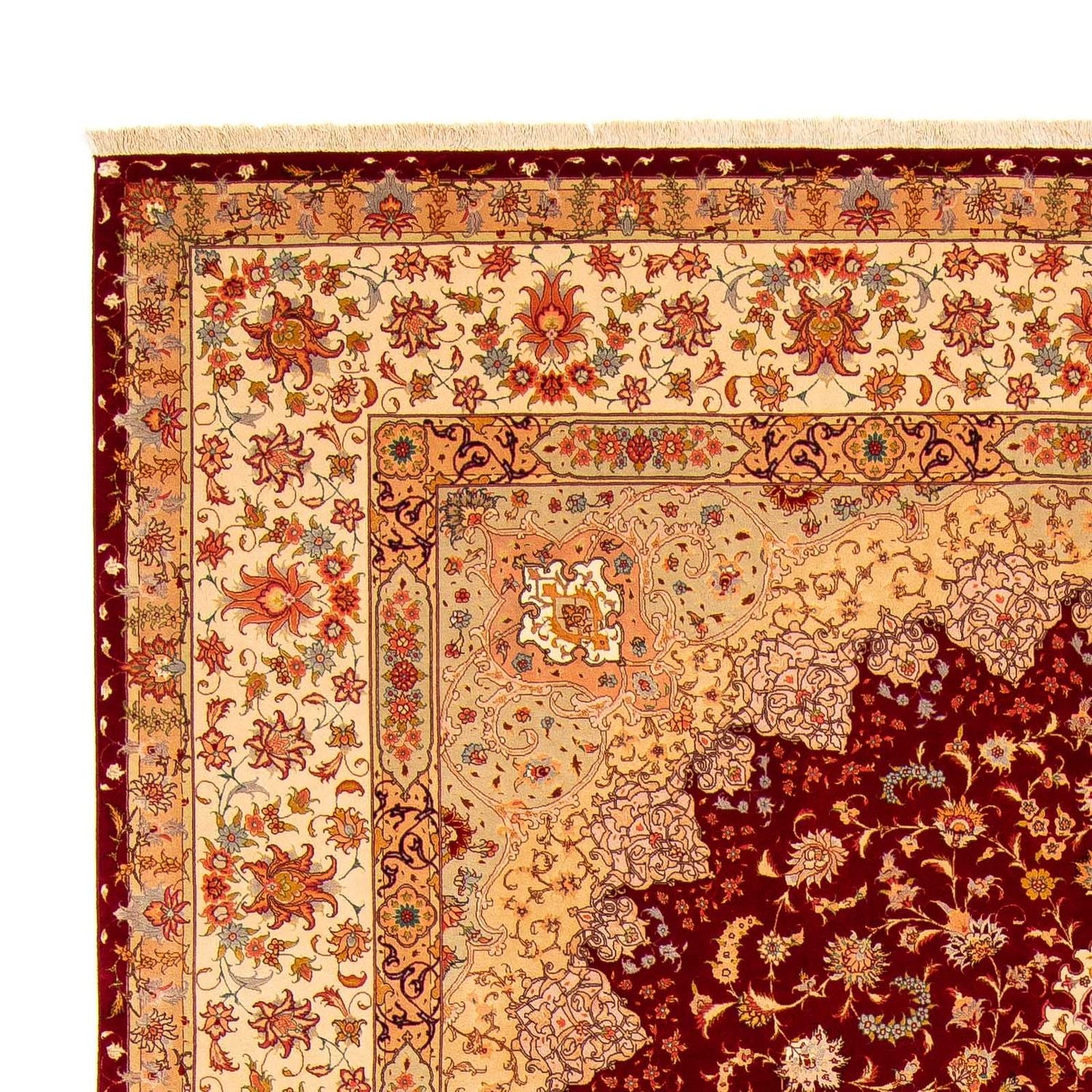 Tappeto Persero - Tabriz - Reale - 400 x 300 cm - rosso scuro