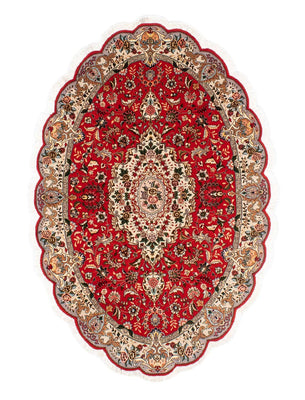 Tappeto Persero - Tabriz - Reale ovale  - 195 x 130 cm - rosso