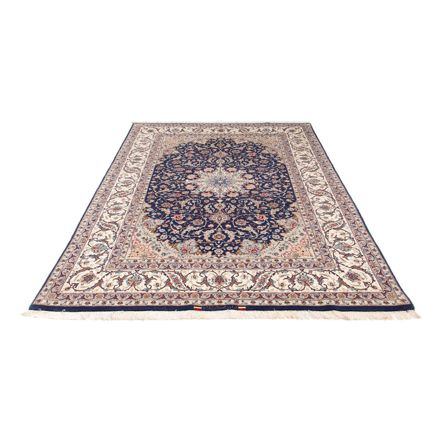 Tappeto Persero - Isfahan - Premio - 243 x 156 cm - blu scuro