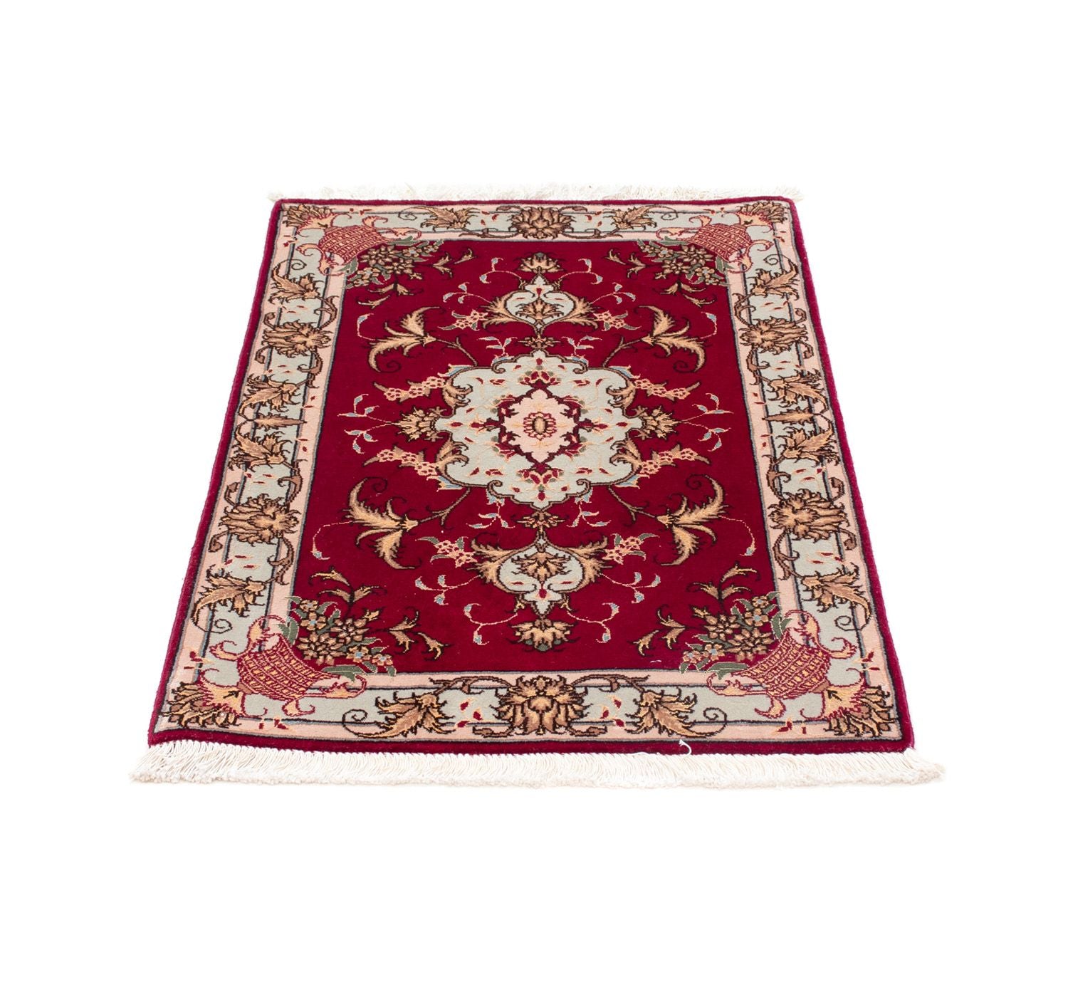 Tappeto Persero - Tabriz - Reale - 87 x 60 cm - rosso scuro