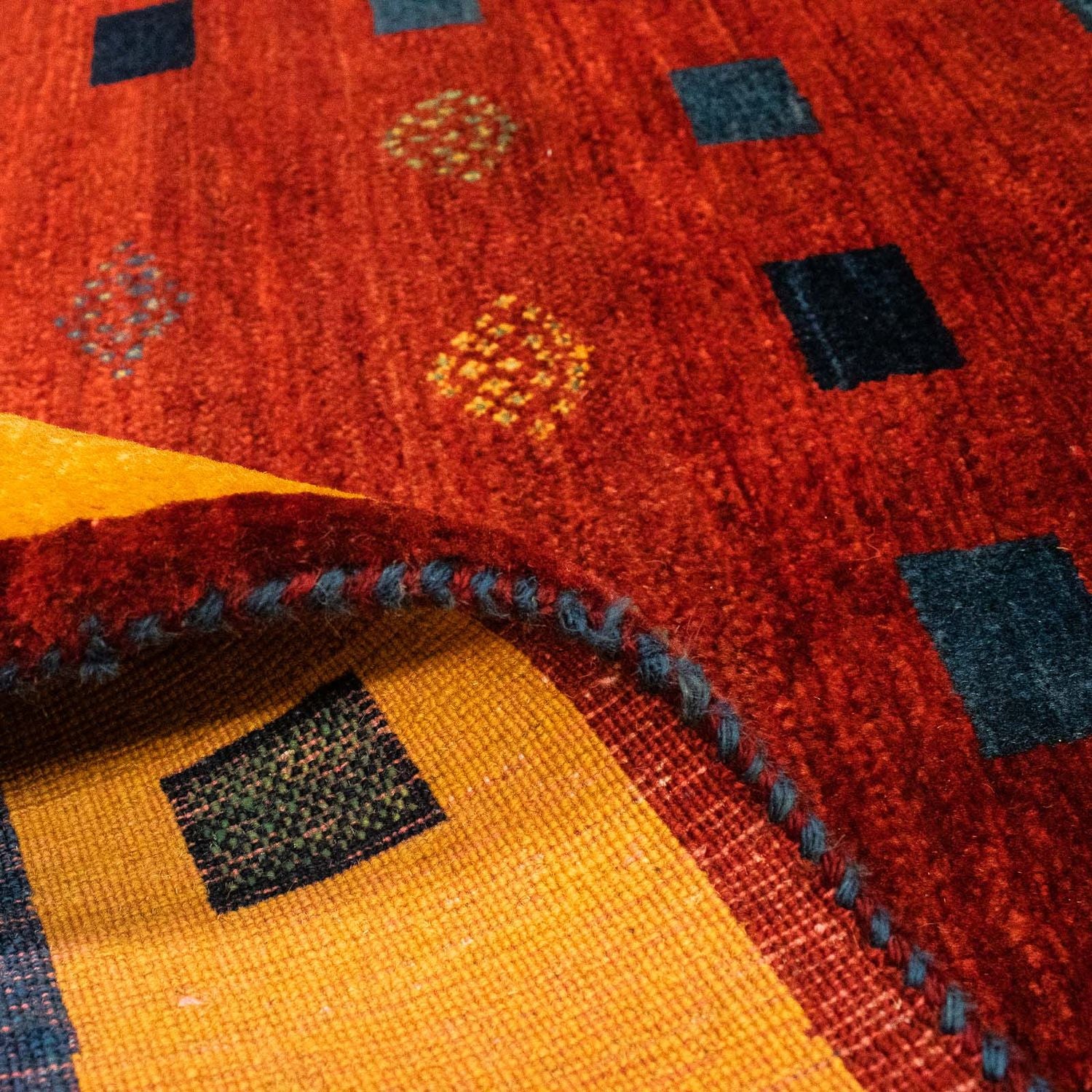 Tappeto Gabbeh - Loribaft Persero - 145 x 112 cm - rosso scuro