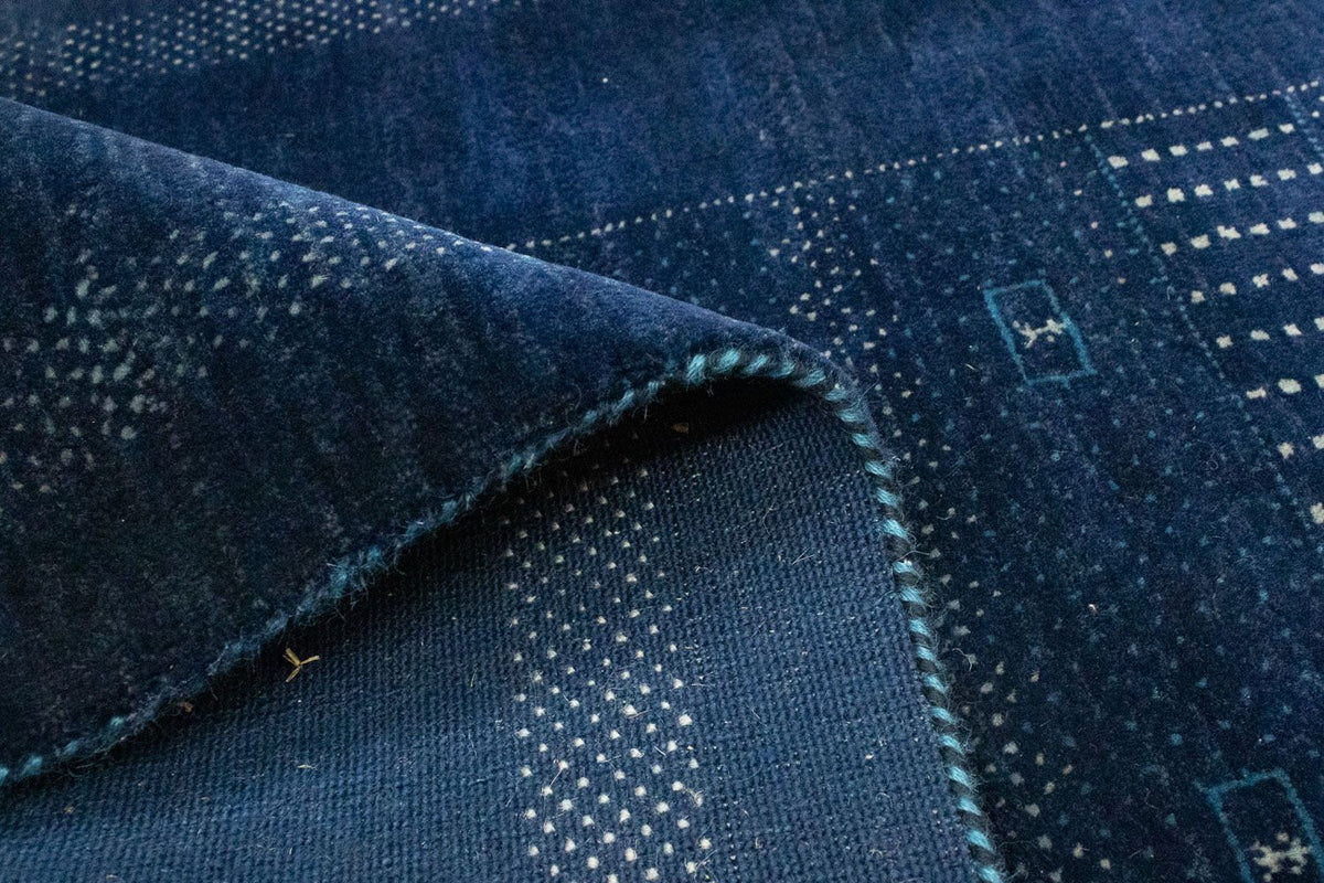 Tappeto corsia Tappeto Gabbeh - Loribaft Persero - 242 x 80 cm - blu scuro