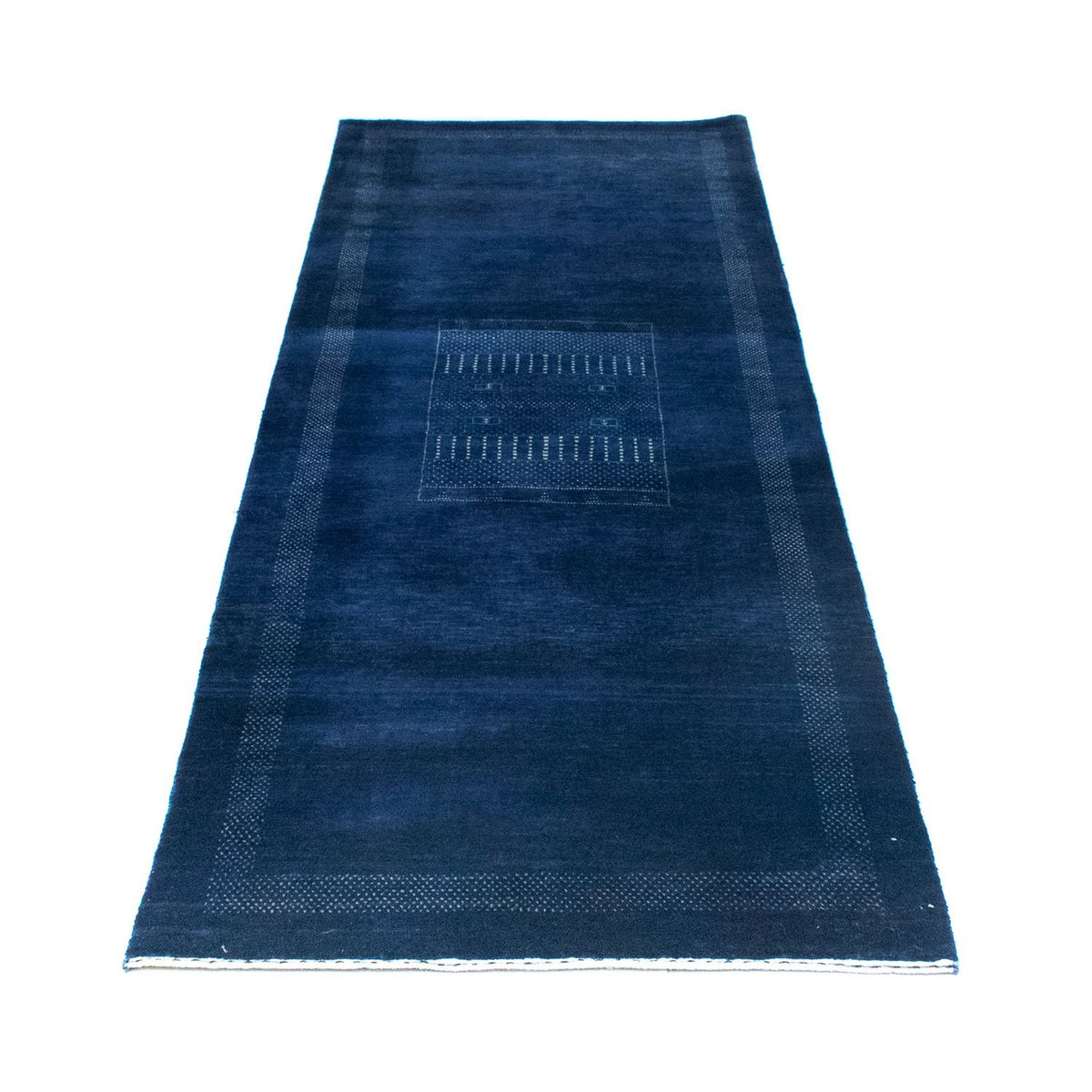 Tappeto corsia Tappeto Gabbeh - Loribaft Persero - 242 x 80 cm - blu scuro