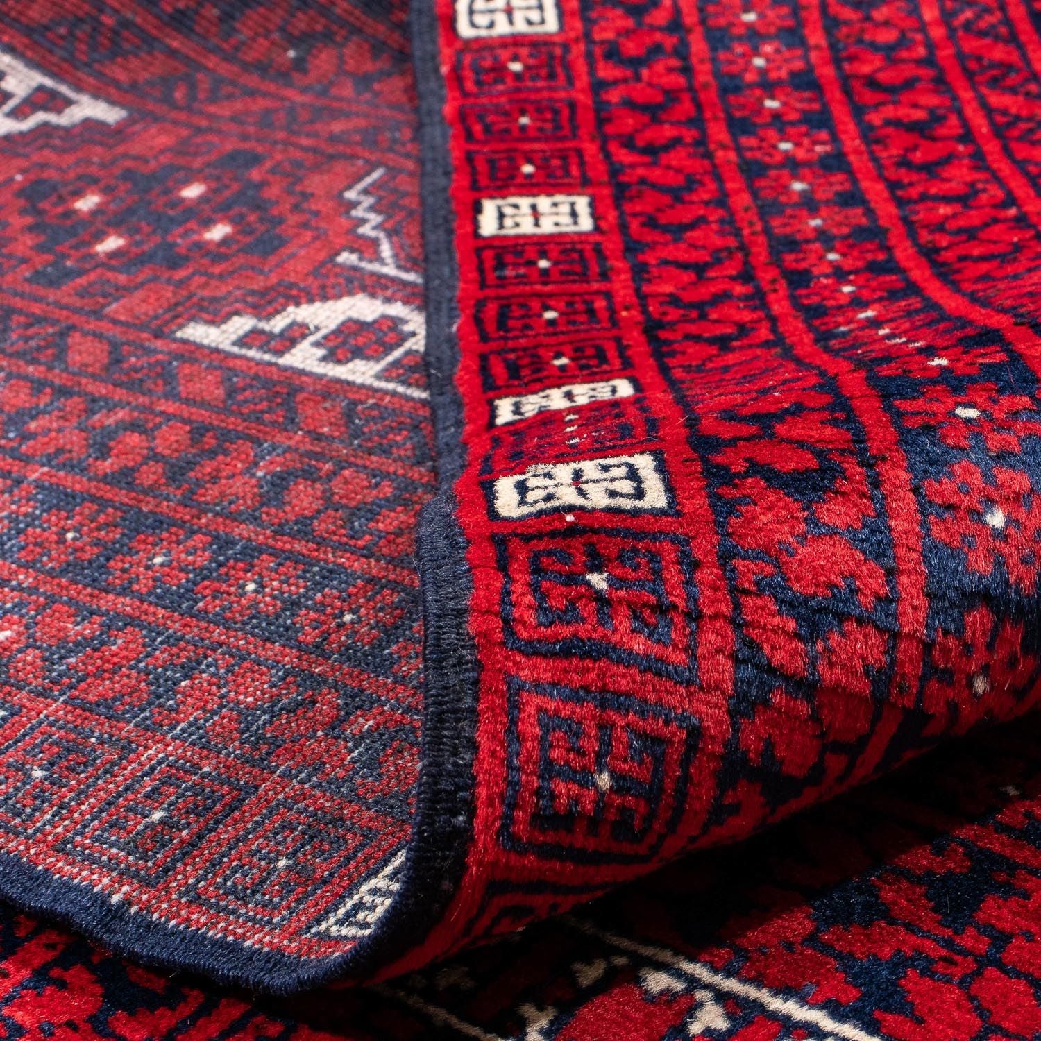 Tappeto Turkaman - 233 x 157 cm - rosso scuro
