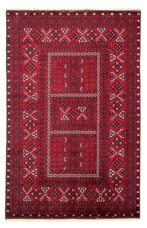 Tappeto Turkaman - 246 x 159 cm - rosso scuro