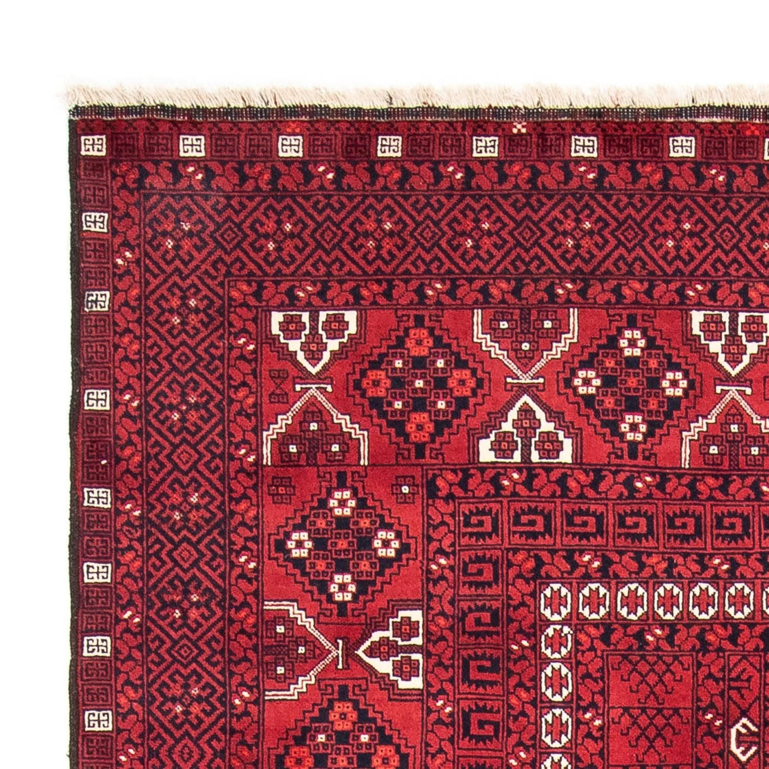 Tappeto Turkaman - 246 x 159 cm - rosso scuro