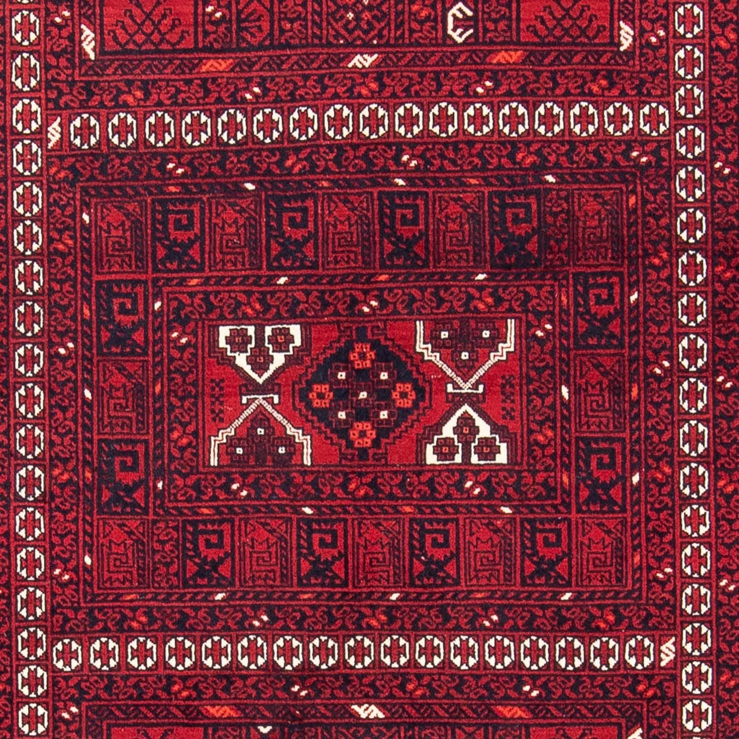 Tappeto Turkaman - 252 x 160 cm - rosso scuro