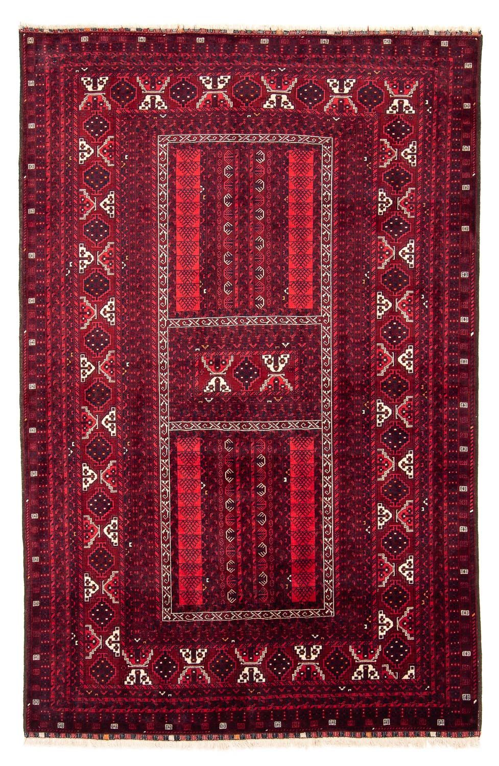 Tappeto Turkaman - 246 x 160 cm - rosso scuro