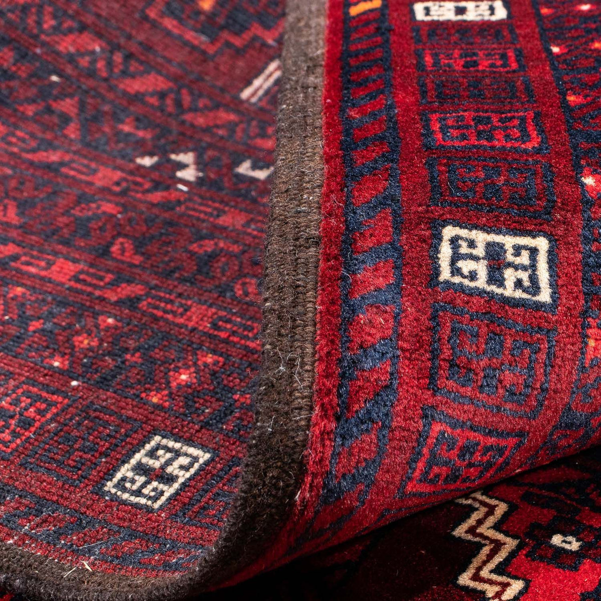 Tappeto Turkaman - 246 x 160 cm - rosso scuro