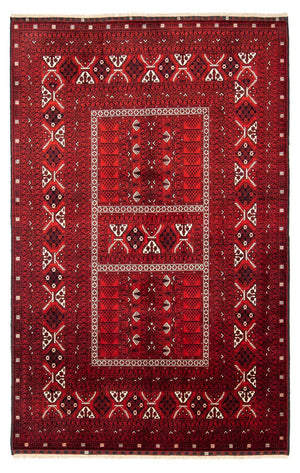 Tappeto Turkaman - 243 x 160 cm - rosso scuro