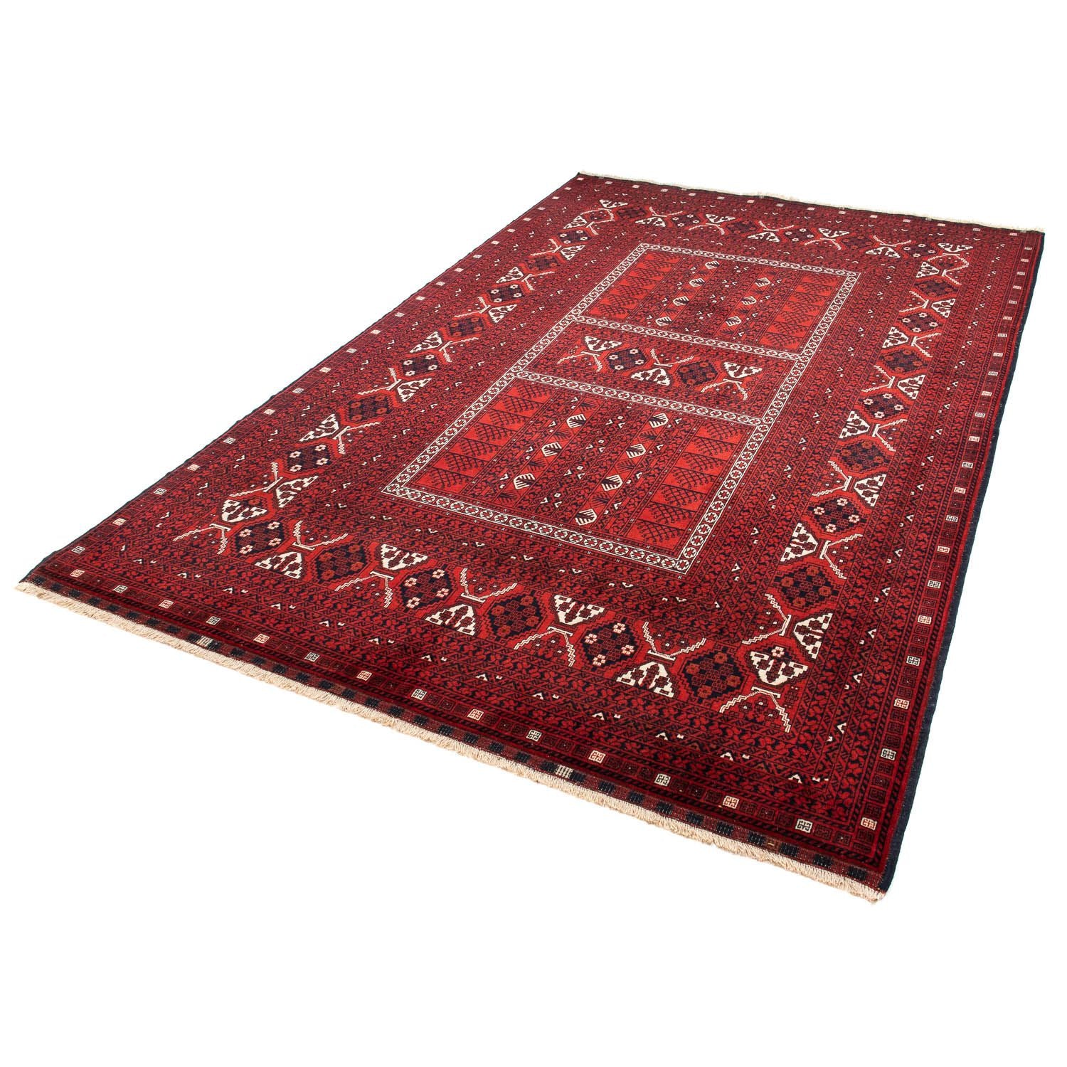 Tappeto Turkaman - 243 x 160 cm - rosso scuro