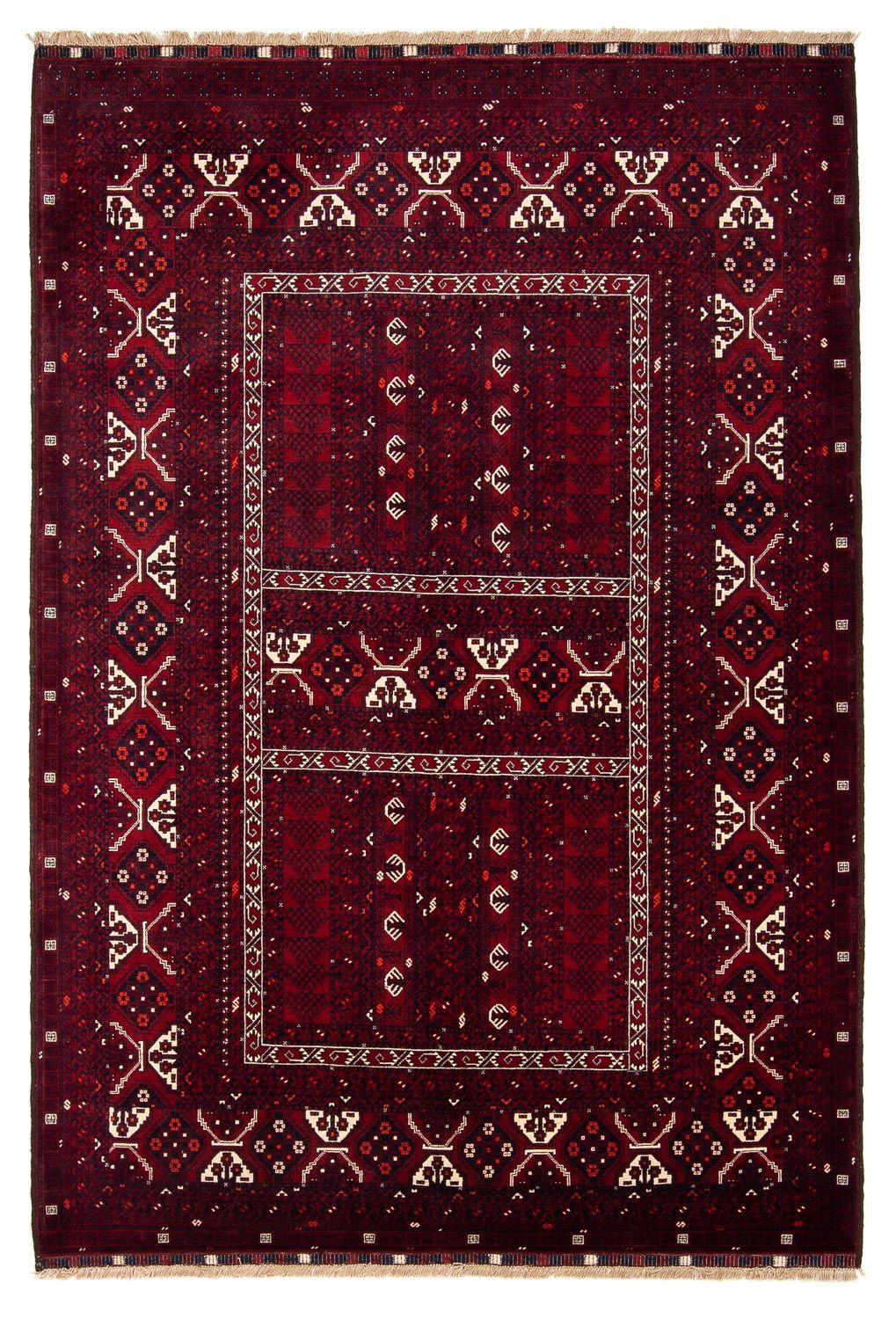 Tappeto Turkaman - 243 x 164 cm - rosso scuro