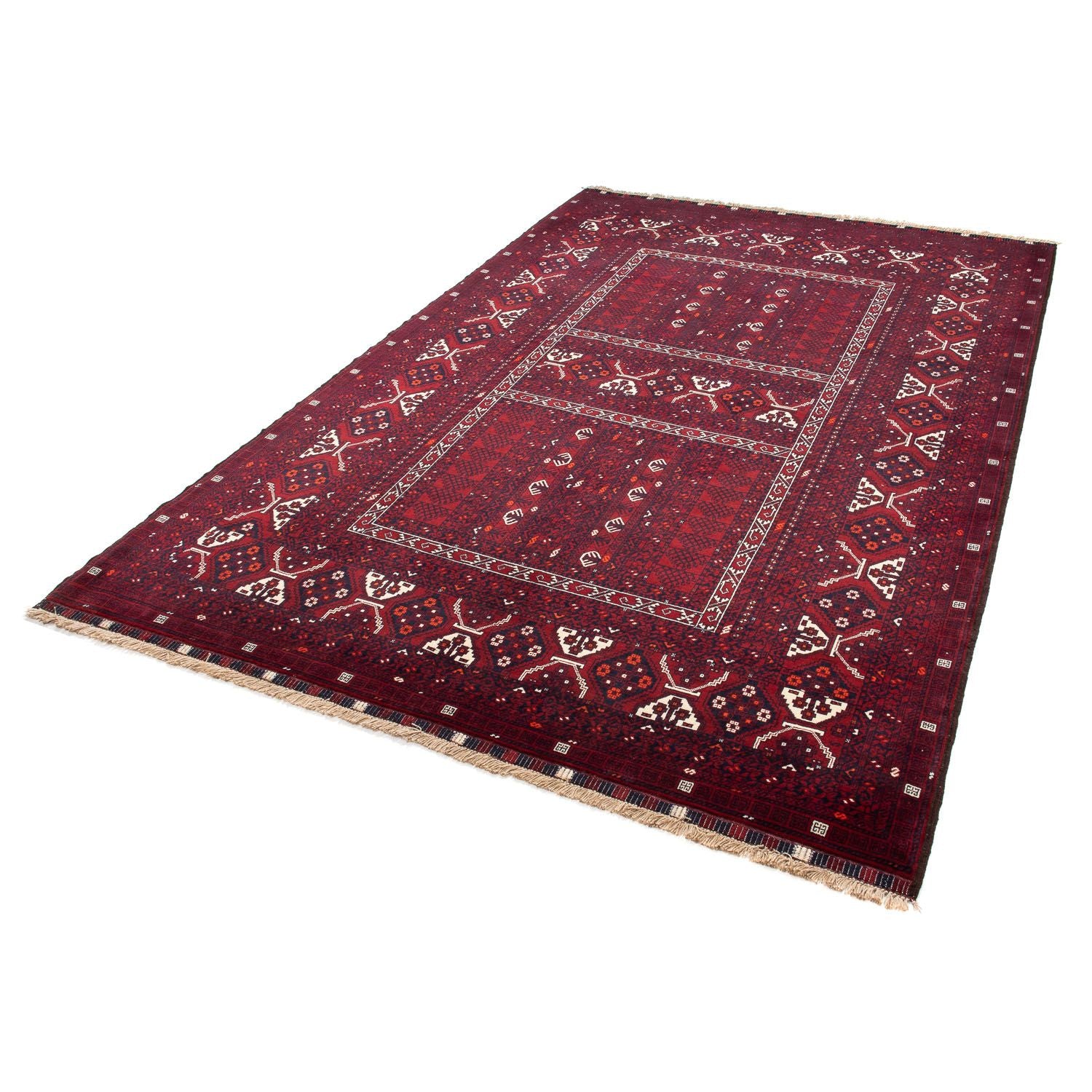 Tappeto Turkaman - 243 x 164 cm - rosso scuro