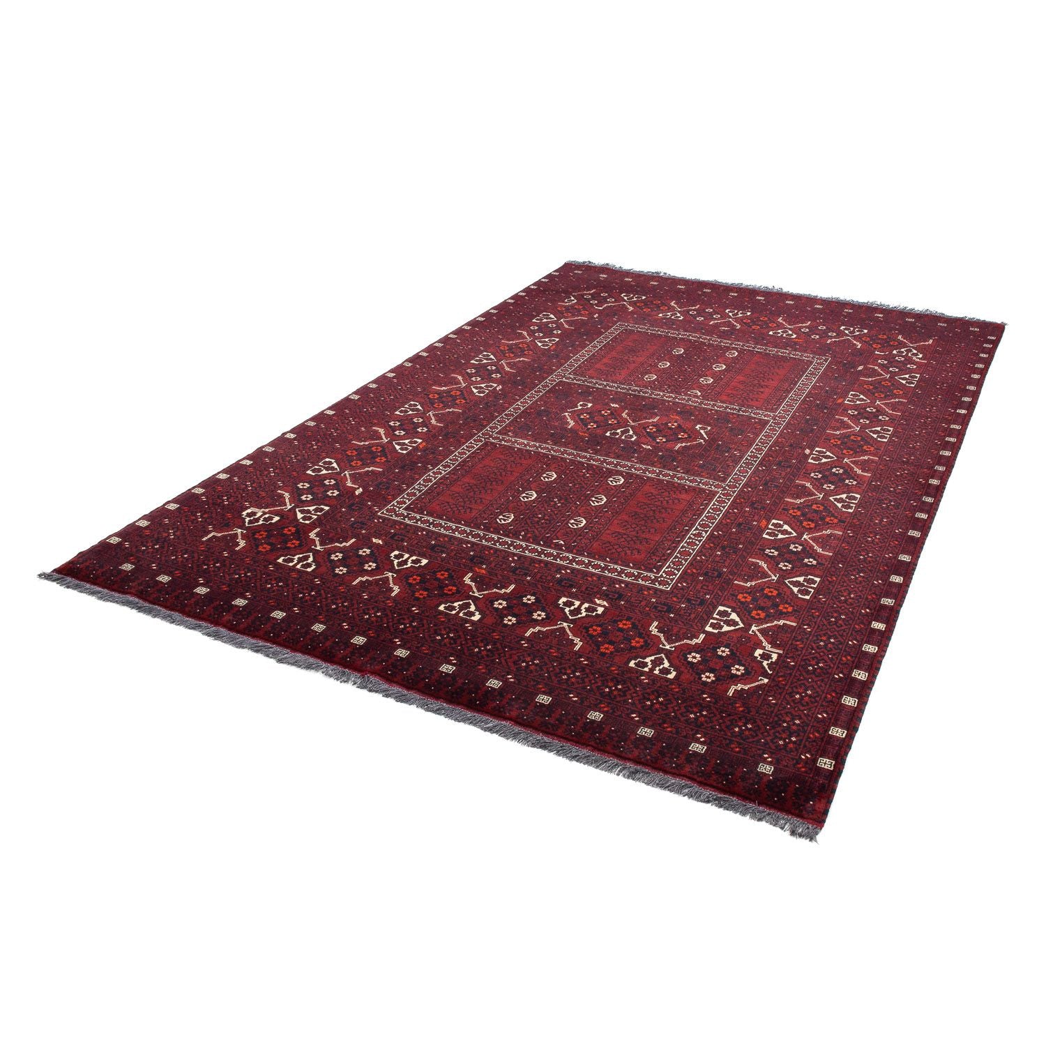 Tappeto Turkaman - 240 x 160 cm - rosso scuro