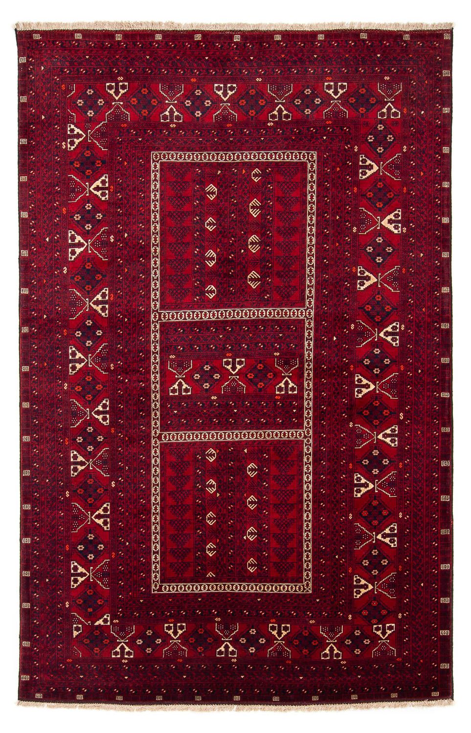 Tappeto Turkaman - 244 x 158 cm - rosso scuro