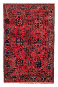 Tappeto afgano - Kunduz - 193 x 129 cm - rosso