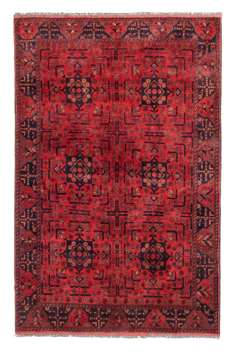 Tappeto afgano - Kunduz - 193 x 129 cm - rosso