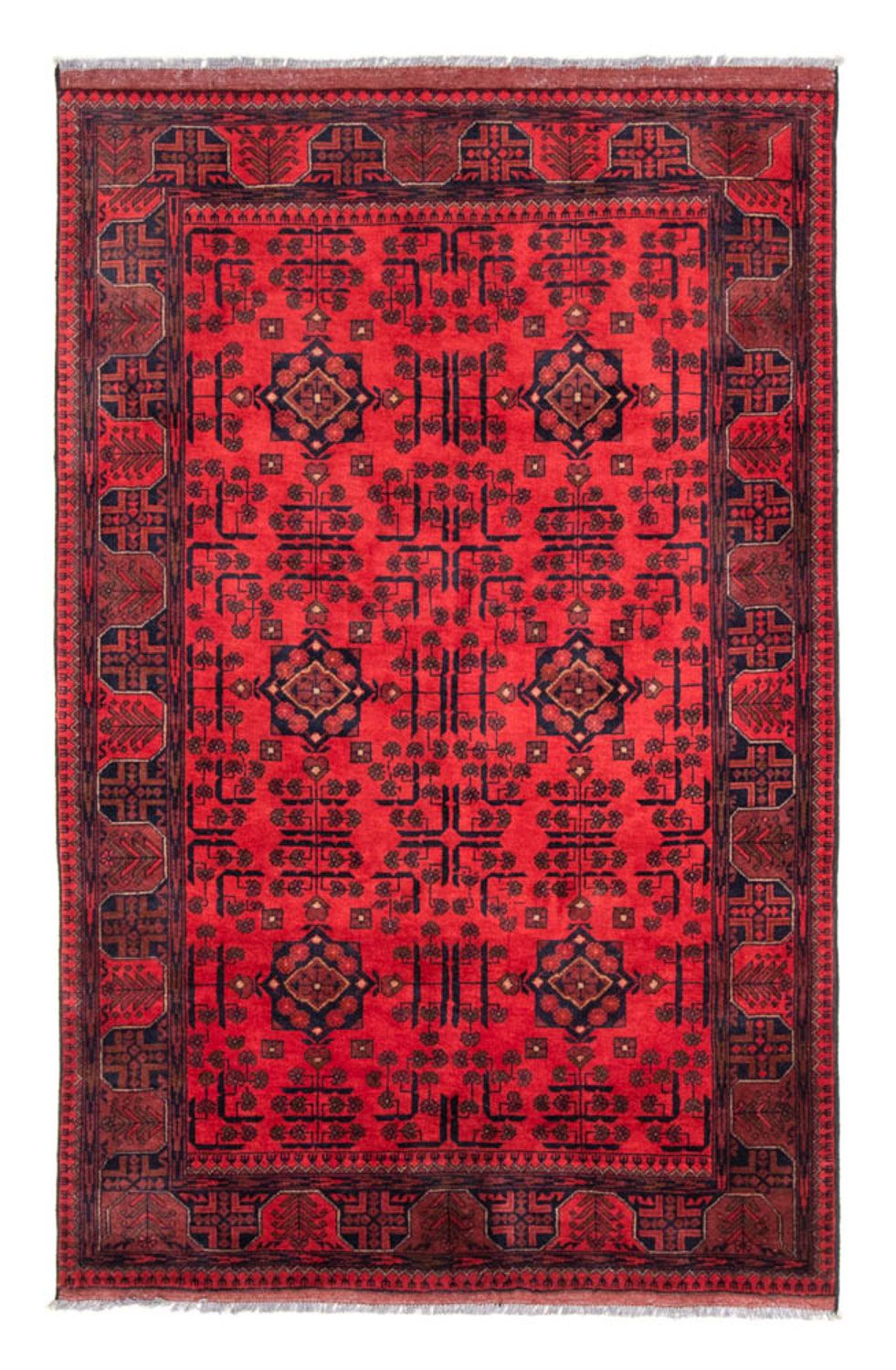 Tappeto afgano - Kunduz - 195 x 128 cm - rosso