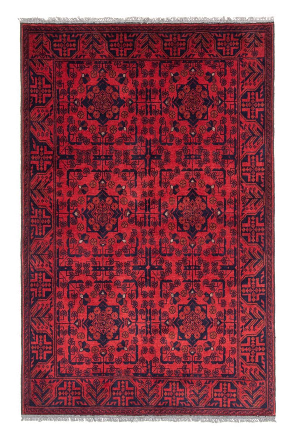 Tappeto afgano - Kunduz - 186 x 126 cm - rosso