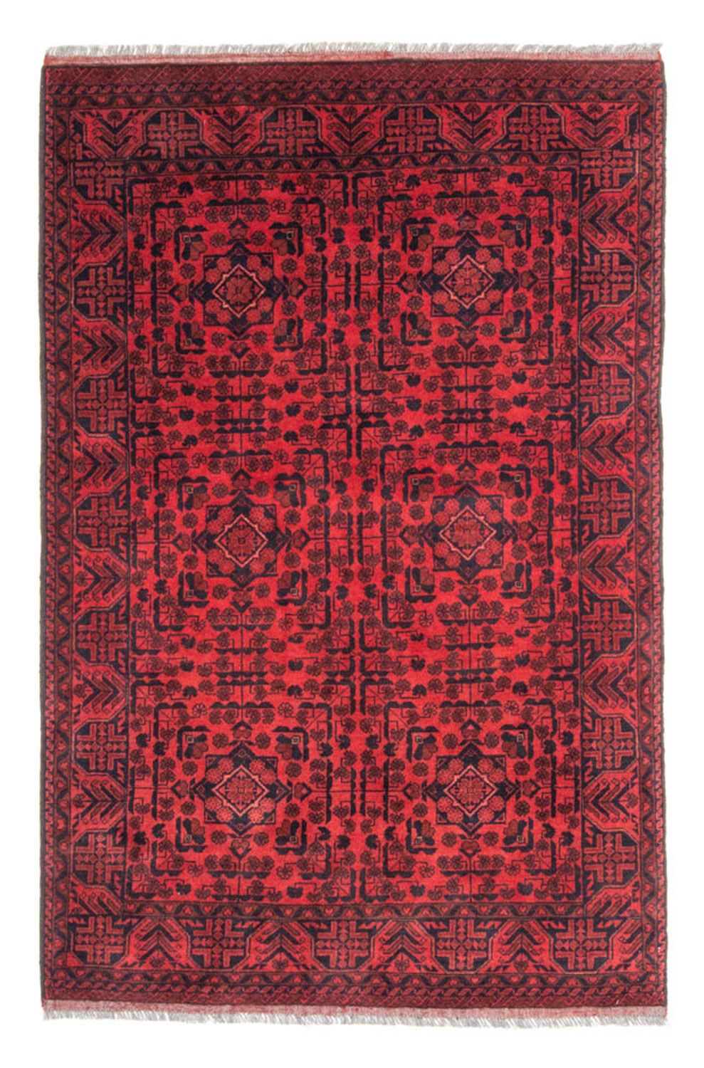 Tappeto afgano - Kunduz - 187 x 122 cm - rosso