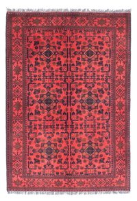 Tappeto afgano - Kunduz - 149 x 103 cm - rosso scuro