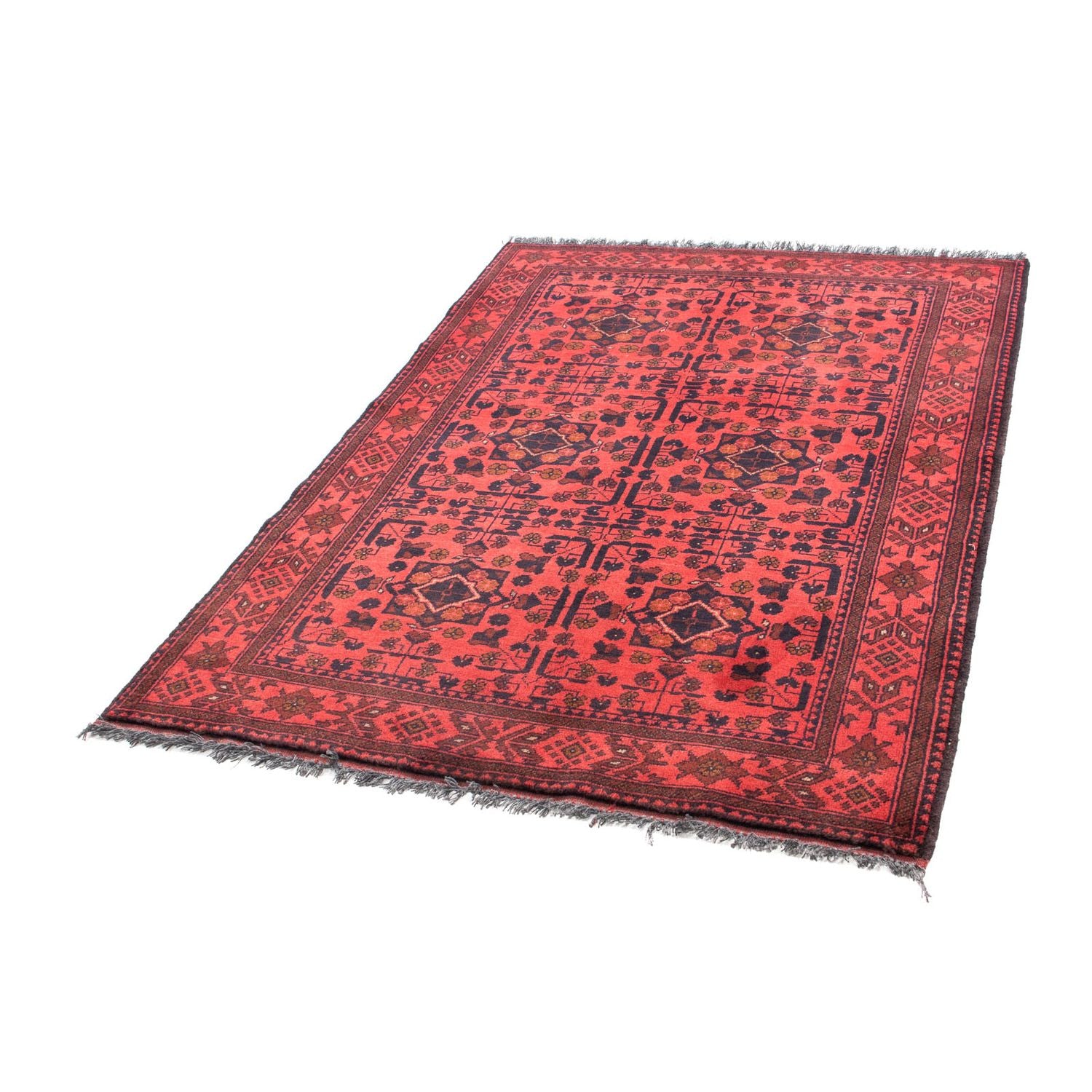 Tappeto afgano - Kunduz - 149 x 103 cm - rosso scuro