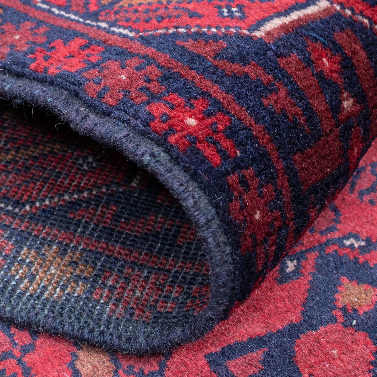 Tappeto corsia Tappeto afgano - Kunduz - 287 x 84 cm - rosso scuro