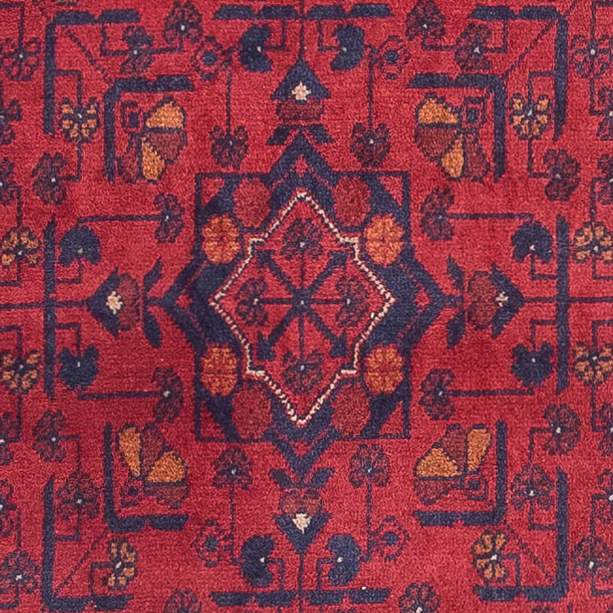 Tappeto corsia Tappeto afgano - Kunduz - 285 x 83 cm - rosso scuro