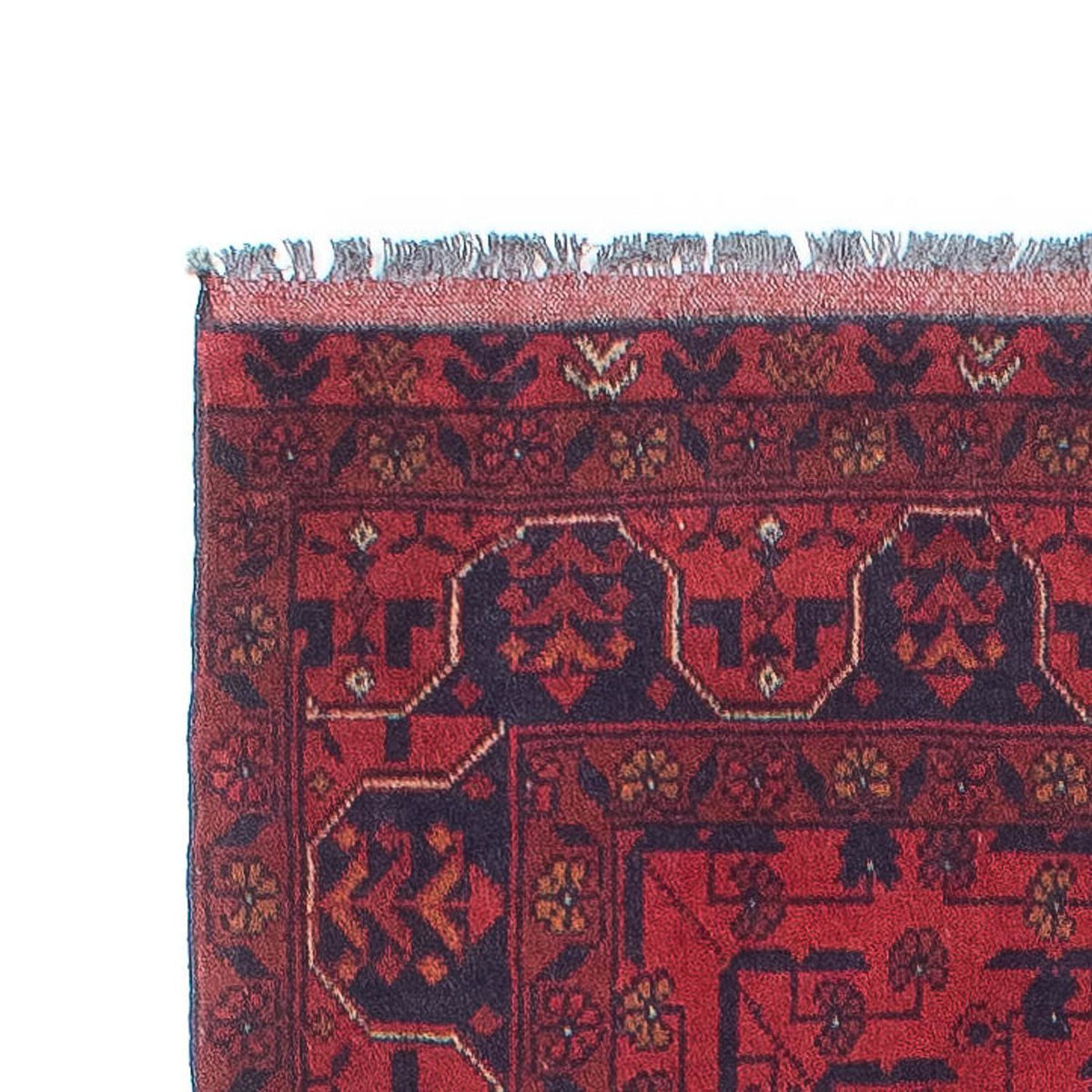Tappeto corsia Tappeto afgano - Kunduz - 285 x 83 cm - rosso scuro