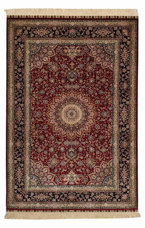 Tappeto di seta - seta cinese - 183 x 122 cm - rosso scuro