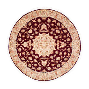 Tappeto Persero - Tabriz - Reale rotondo  - 150 x 150 cm - rosso scuro