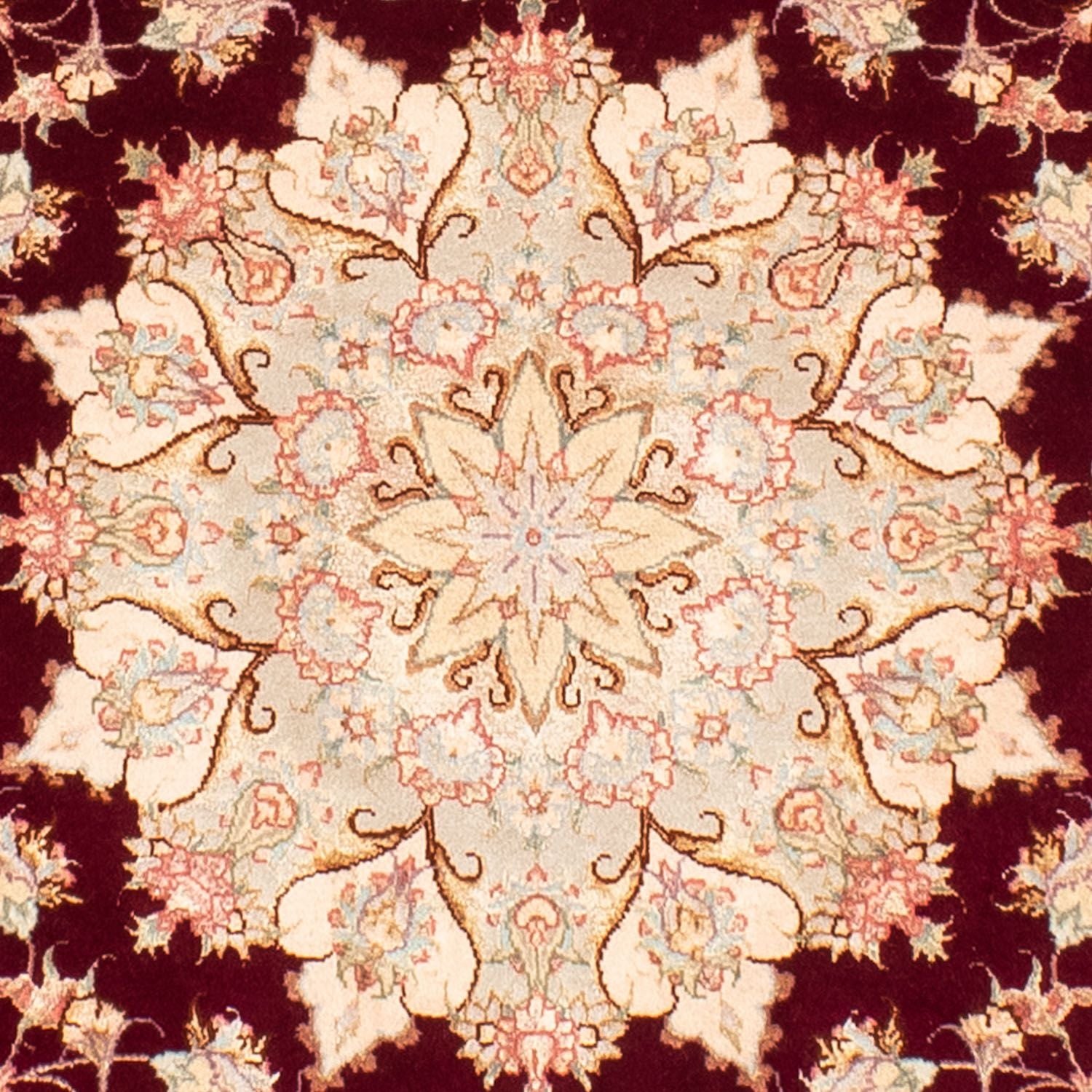 Tappeto Persero - Tabriz - Reale rotondo  - 150 x 150 cm - rosso scuro