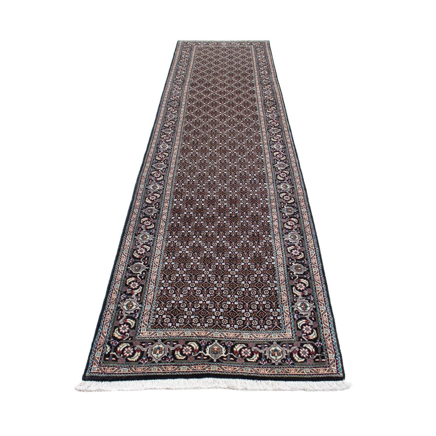 Tappeto corsia Tappeto Persero - Tabriz - 391 x 76 cm - grigio