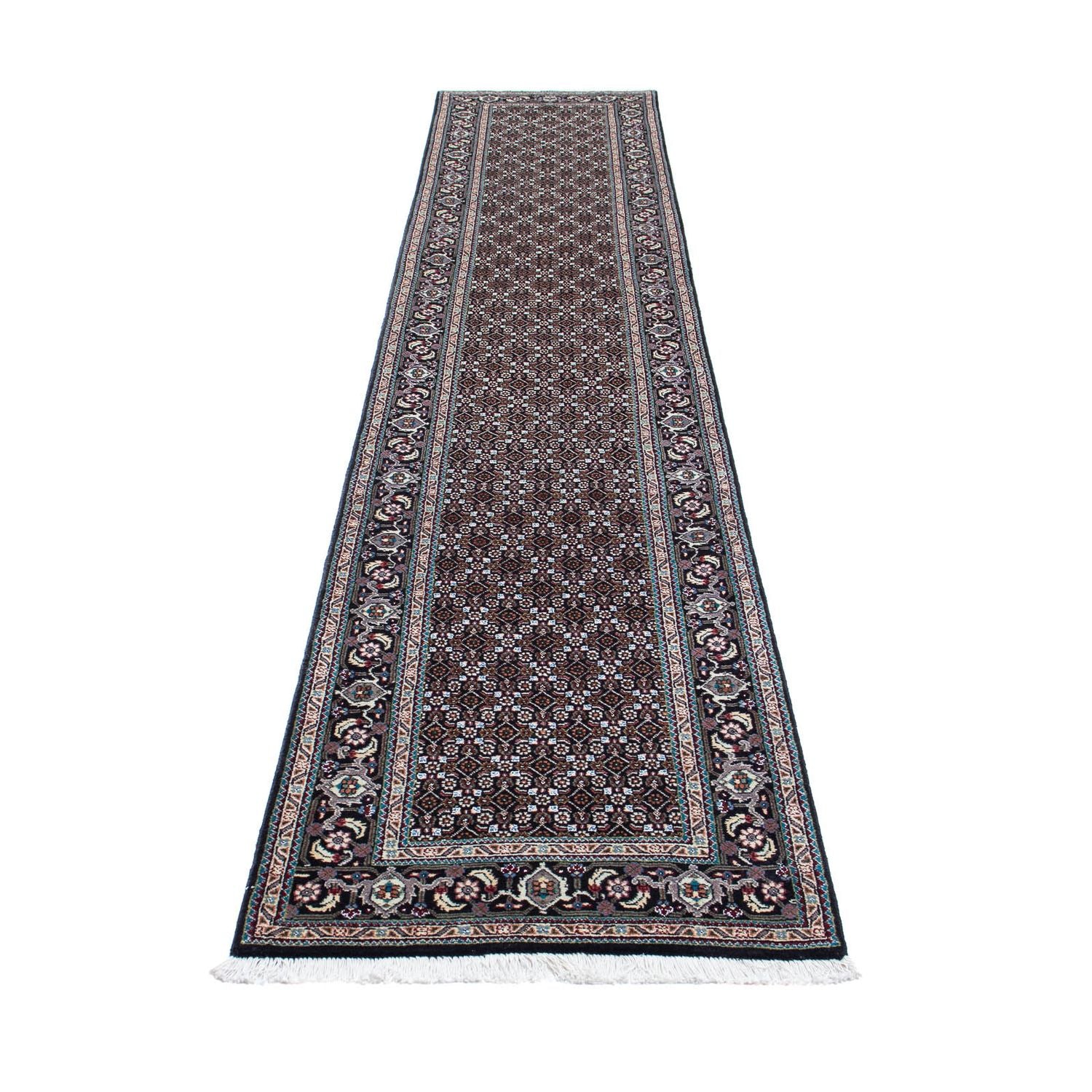 Tappeto corsia Tappeto Persero - Tabriz - 381 x 66 cm - grigio
