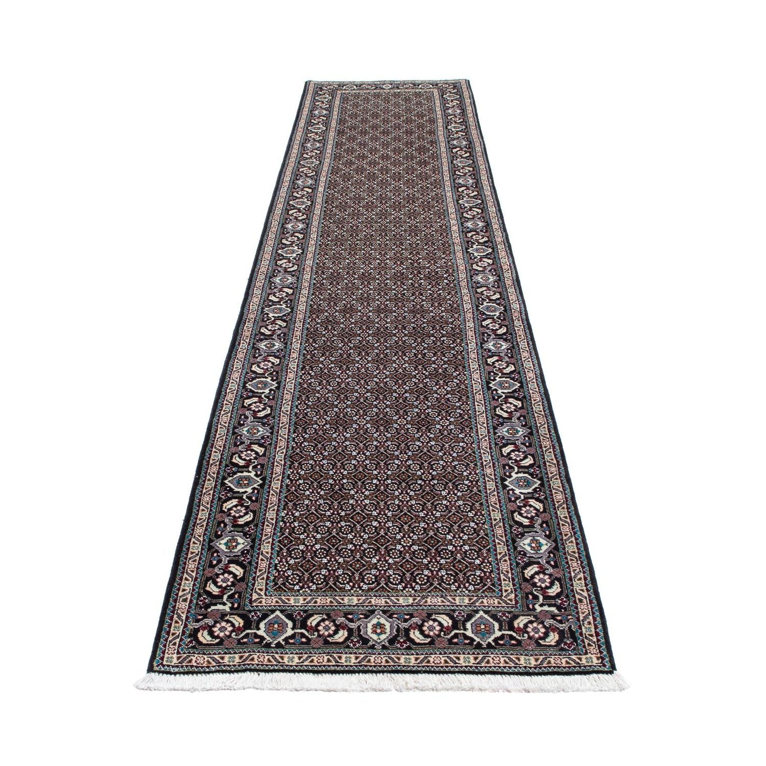 Tappeto corsia Tappeto Persero - Tabriz - 388 x 77 cm - grigio