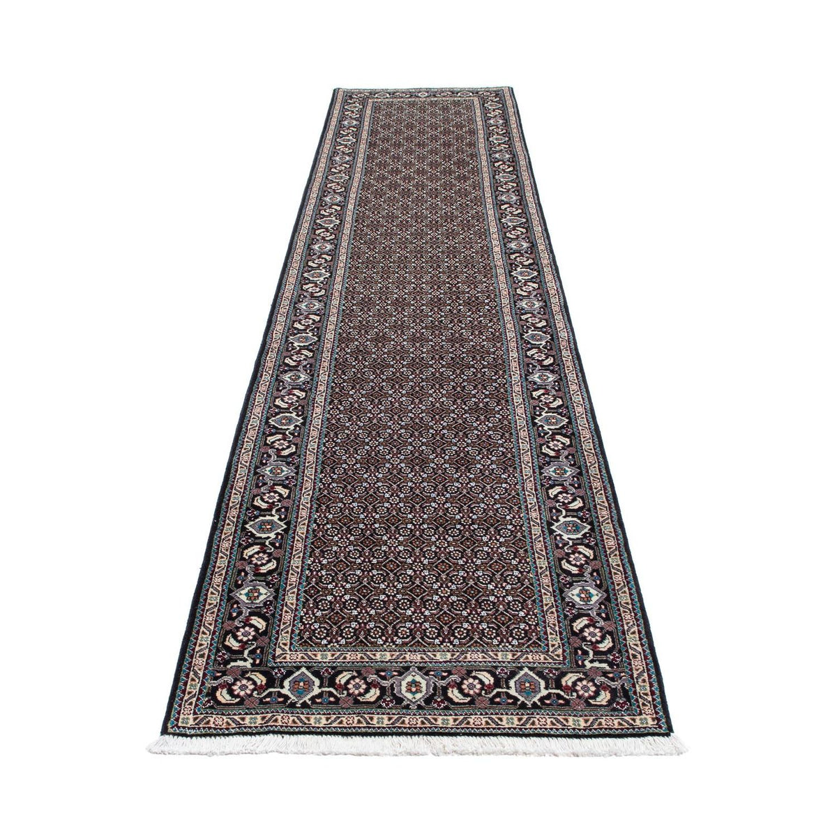 Tappeto corsia Tappeto Persero - Tabriz - 388 x 77 cm - grigio