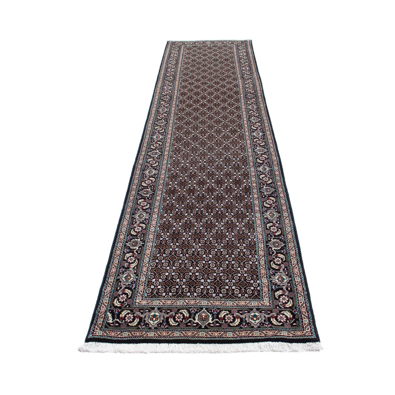 Tappeto corsia Tappeto Persero - Tabriz - 389 x 74 cm - grigio