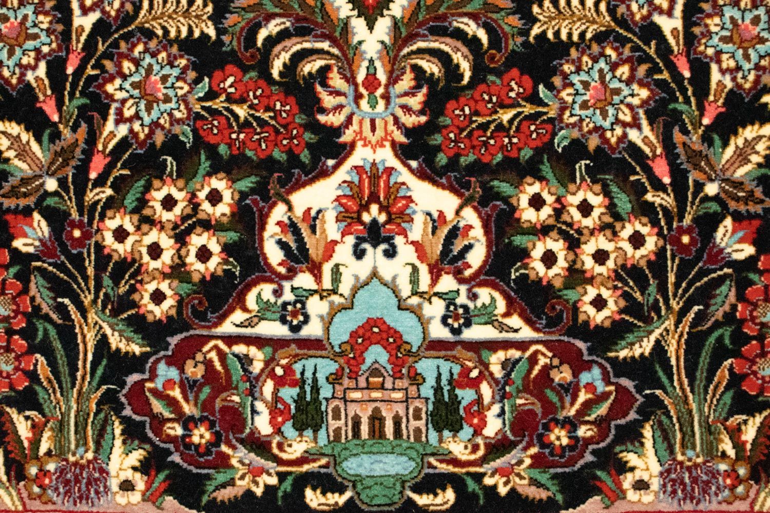 Tappeto Persero - Ghom - 163 x 107 cm - blu scuro