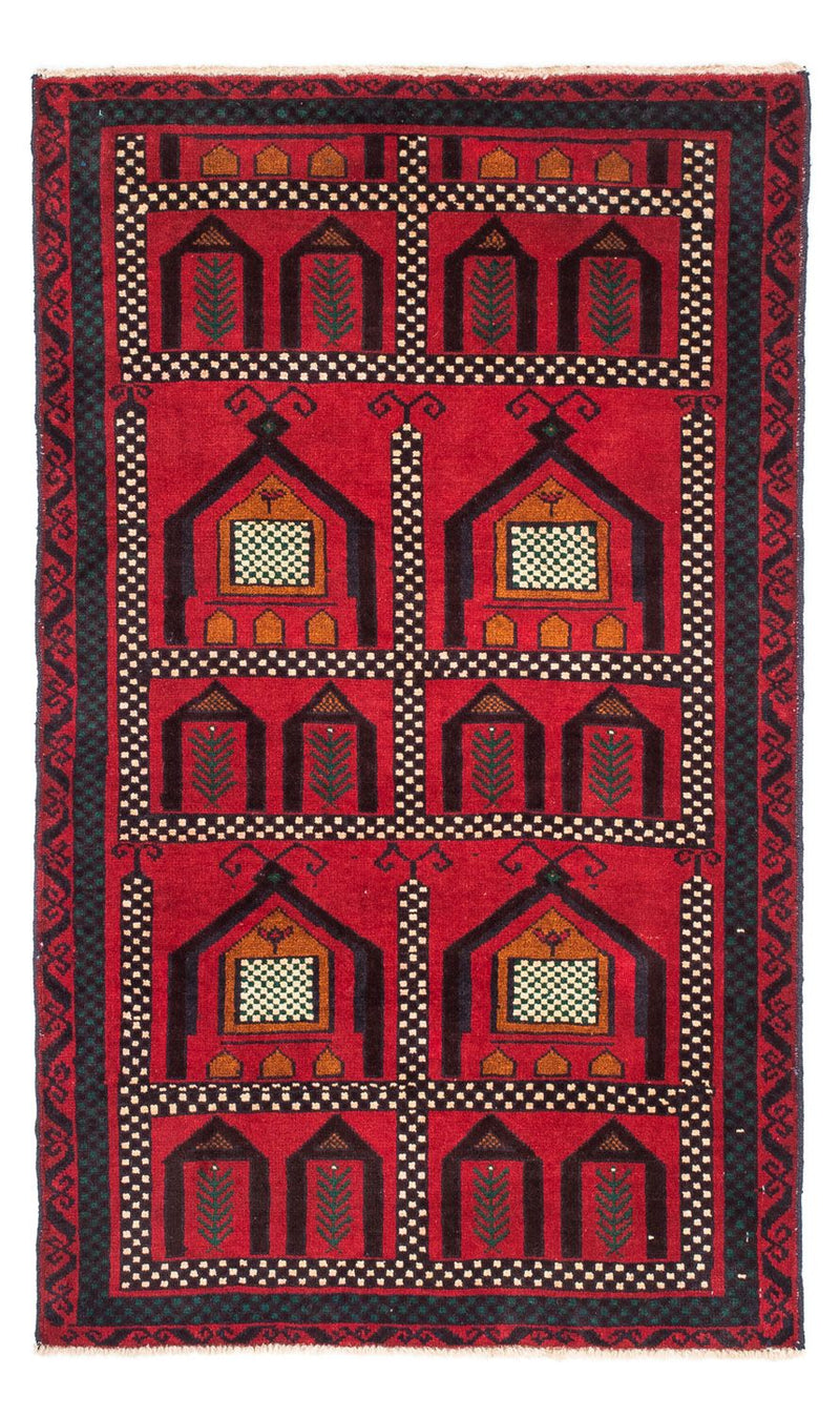 Tappeto Belutsch - 132 x 81 cm - rosso scuro