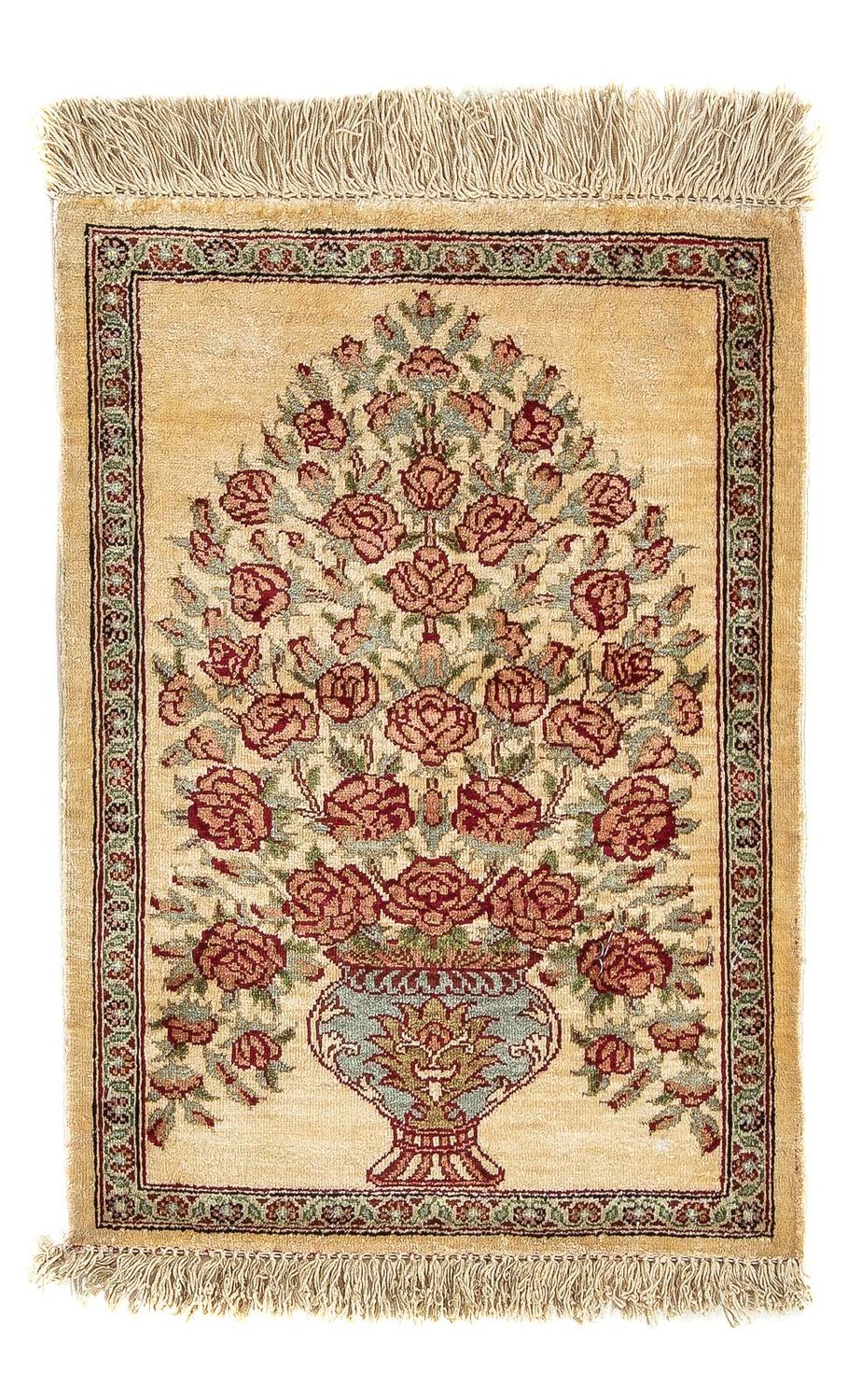 Tappeto di seta - Ghom seta - Premio - 41 x 31 cm - beige