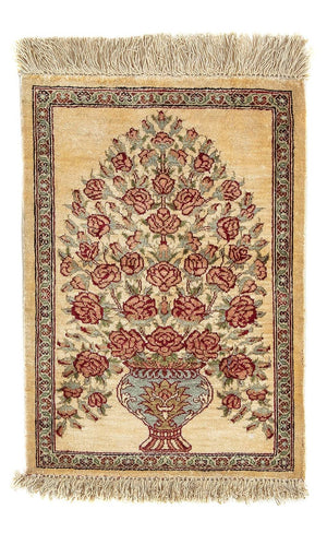 Tappeto di seta - Ghom seta - Premio - 41 x 31 cm - beige