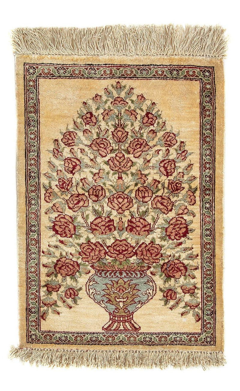 Tappeto di seta - Ghom seta - Premio - 41 x 31 cm - beige