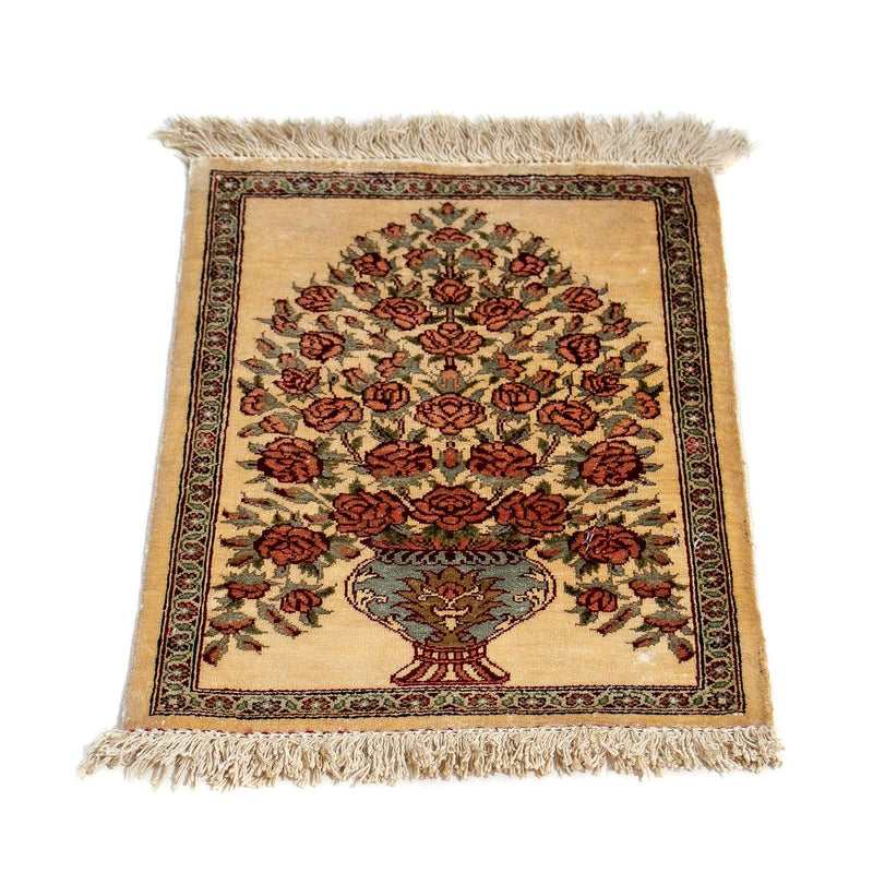 Tappeto di seta - Ghom seta - Premio - 41 x 31 cm - beige