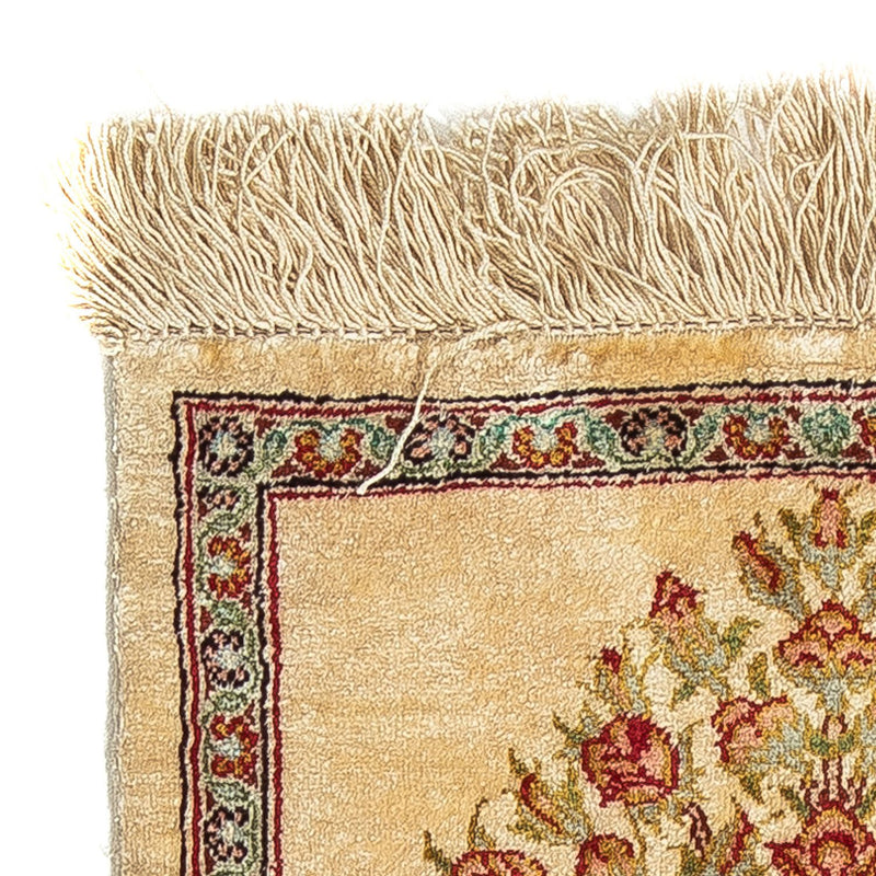 Tappeto di seta - Ghom seta - Premio - 42 x 31 cm - beige