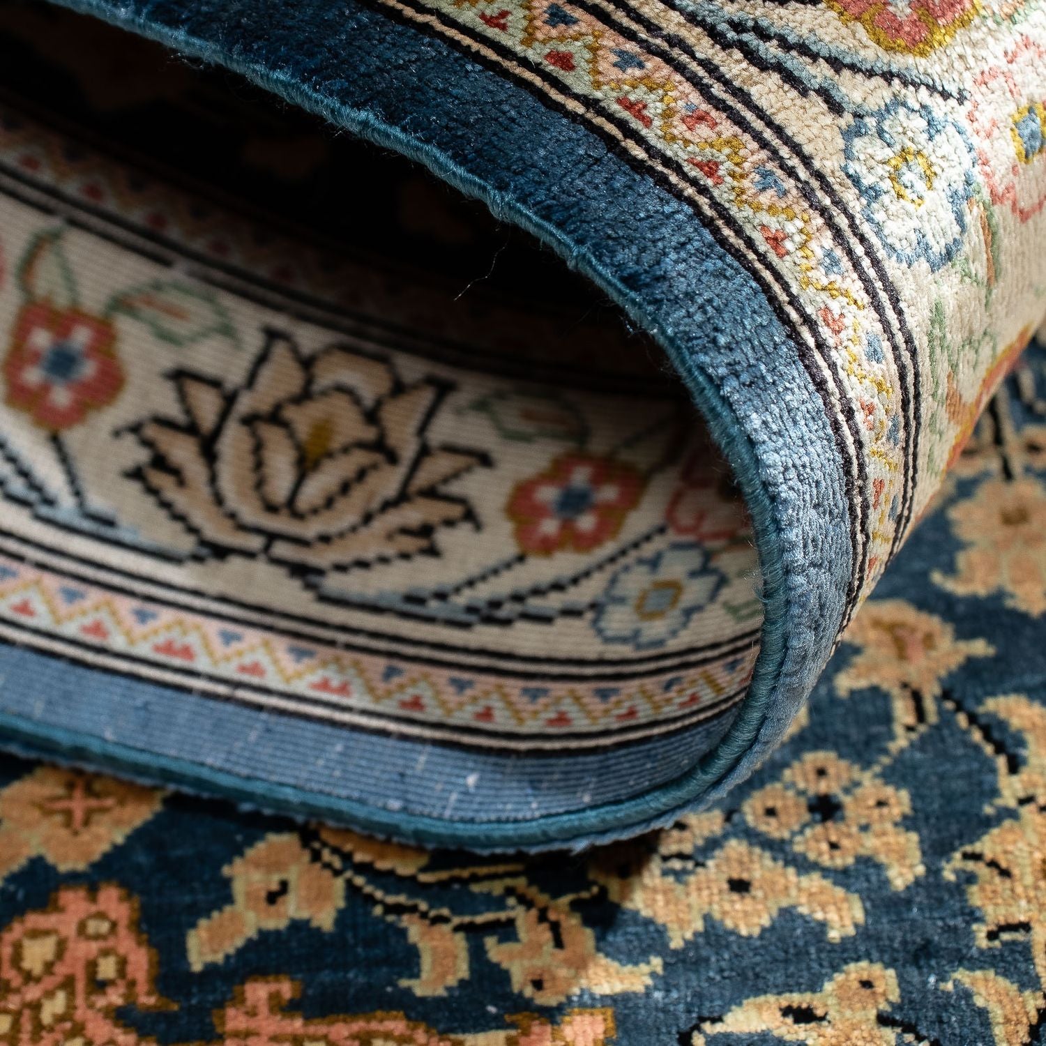 Tappeto Persero - Ghom - 83 x 58 cm - blu scuro
