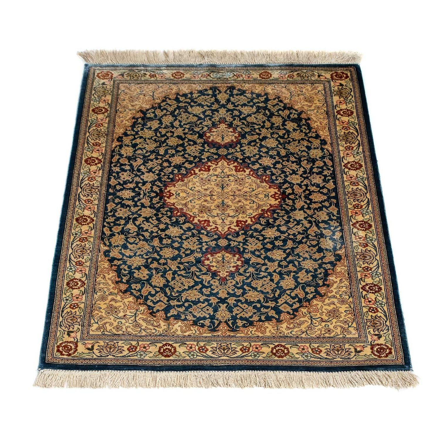 Tappeto Persero - Ghom - 83 x 58 cm - blu scuro