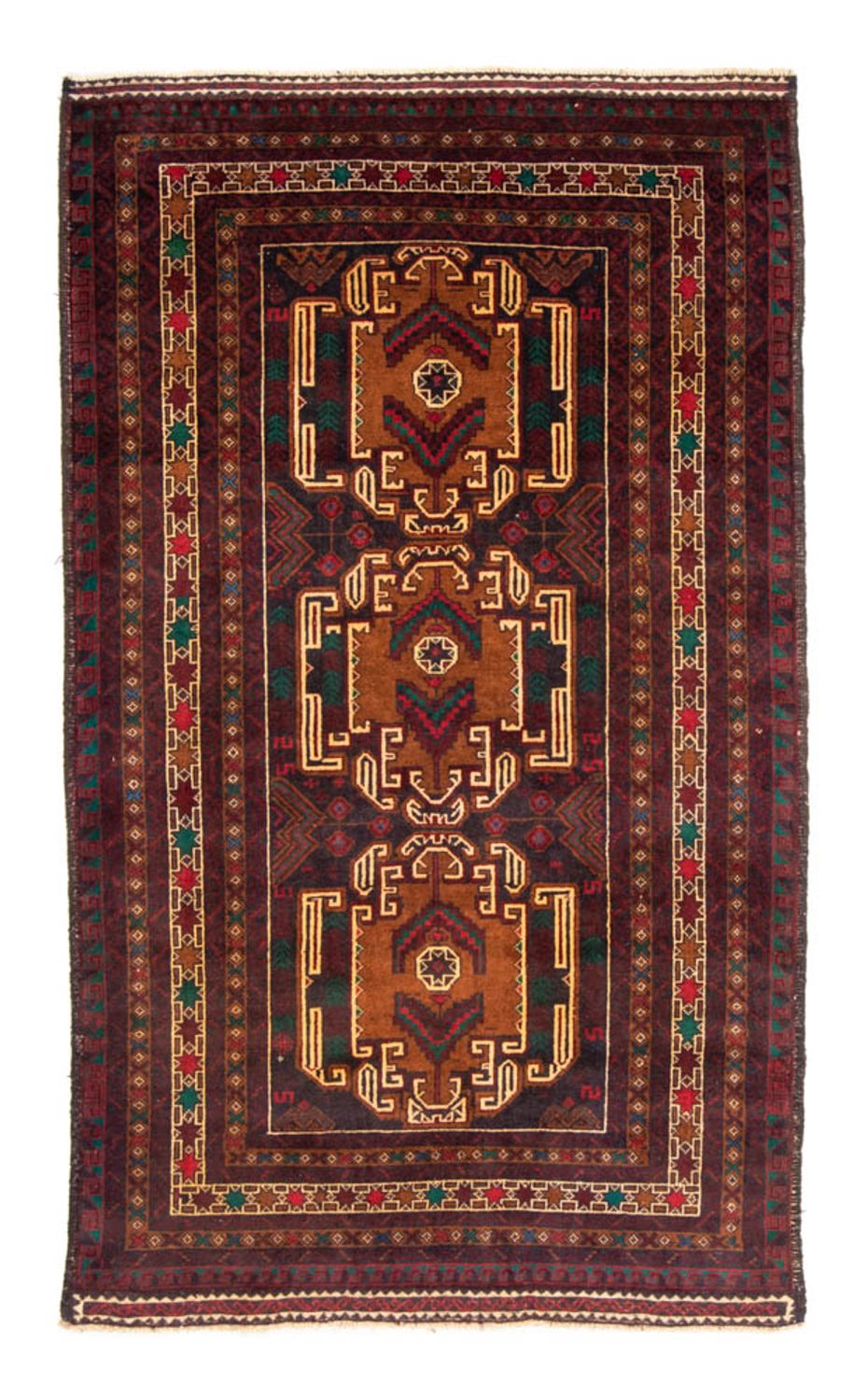 Tappeto corsia Tappeto Belutsch - 209 x 111 cm - rosso scuro