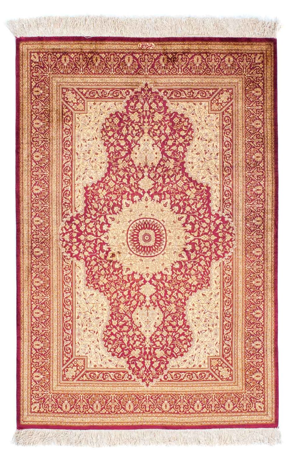 Tappeto Persero - Ghom - 143 x 95 cm - rosso scuro