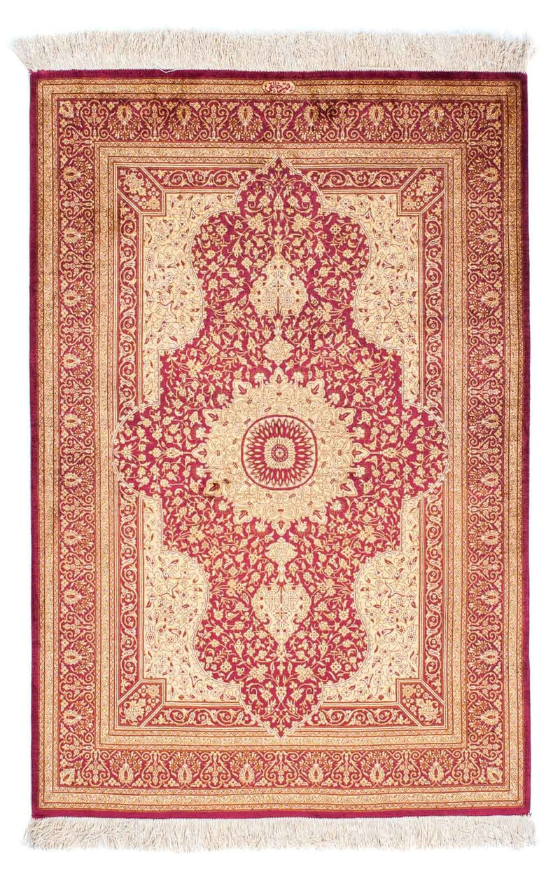 Tappeto Persero - Ghom - 143 x 95 cm - rosso scuro