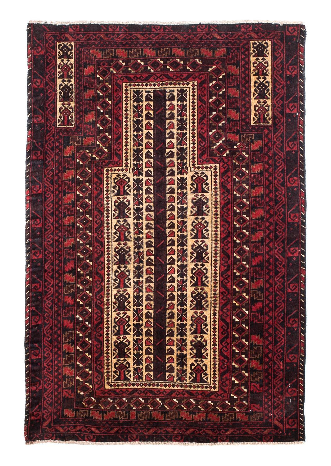 Tappeto Belutsch - 126 x 86 cm - rosso scuro